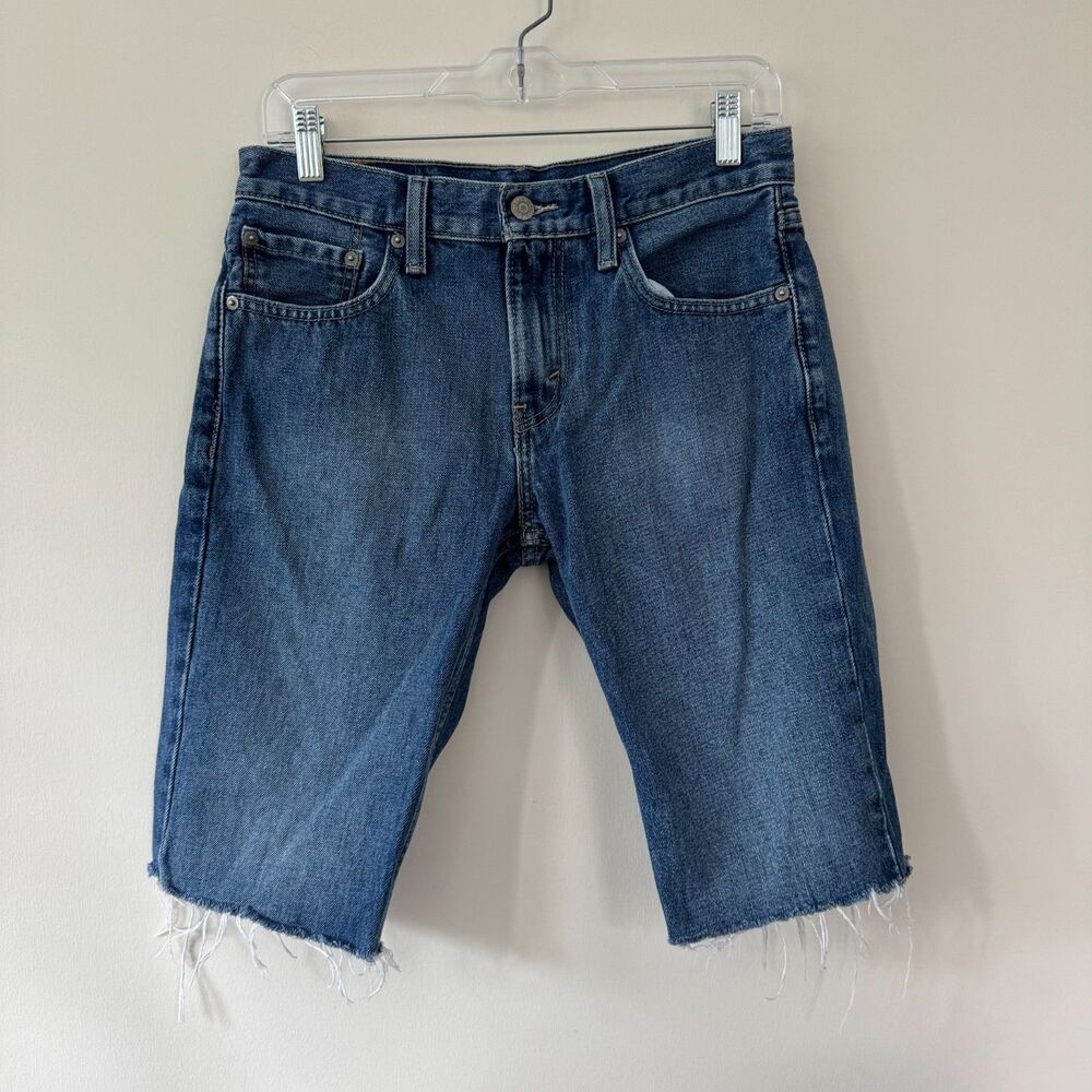 Levi's Men's Blue Denim Raw Hem Bermuda Shorts Size 29